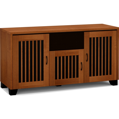 Sonoma 336 64" TV Stand AV Cabinet in American Cherry w/ Vertical Slat Doors